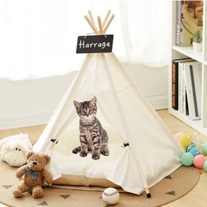 Large Dog&Cat Teepee Bed & Cat Tent Bed with Cushion Puppy House🤩🤩🤩🤩🤩